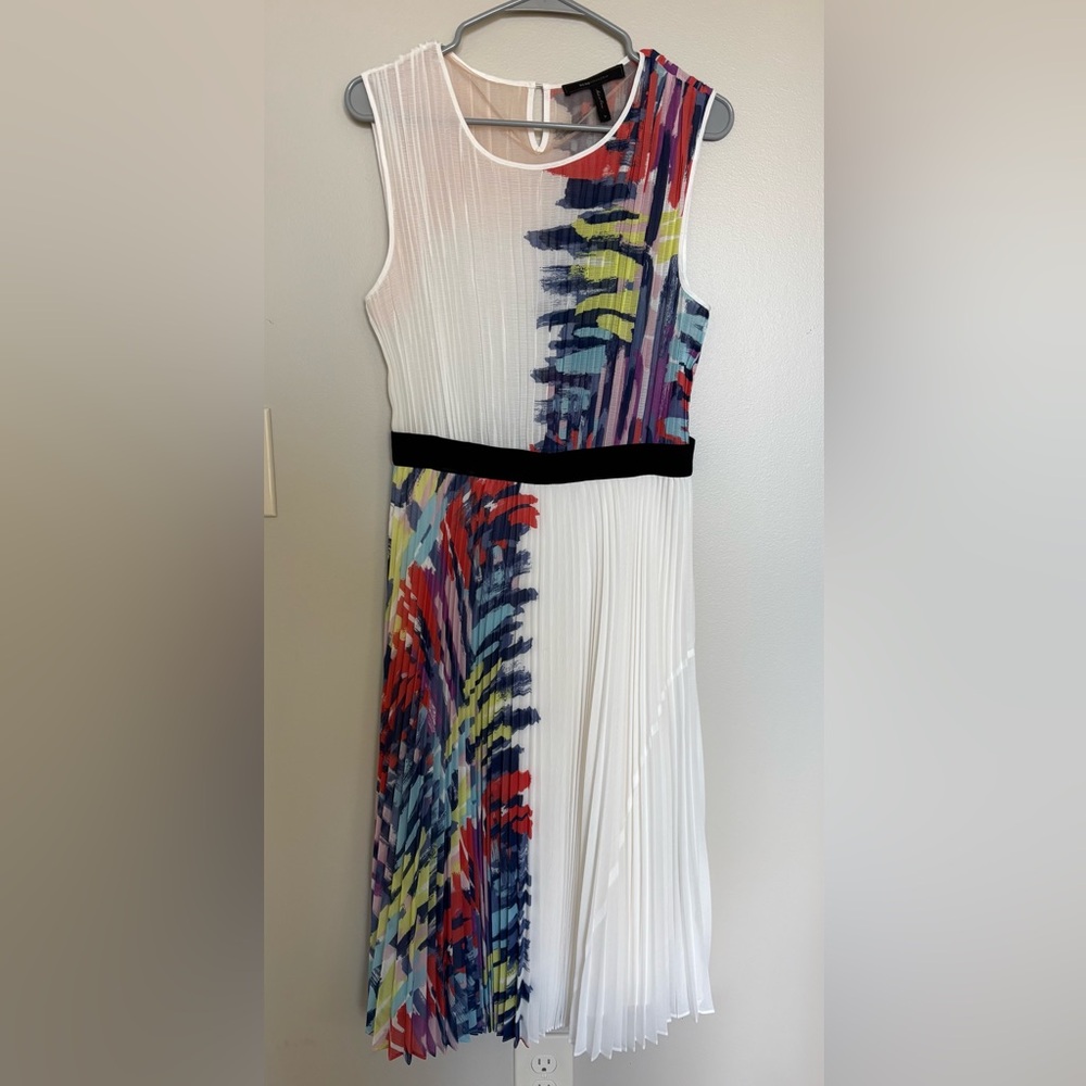 BCBGMaxAzria Colorful Brushstroke Midi Dress